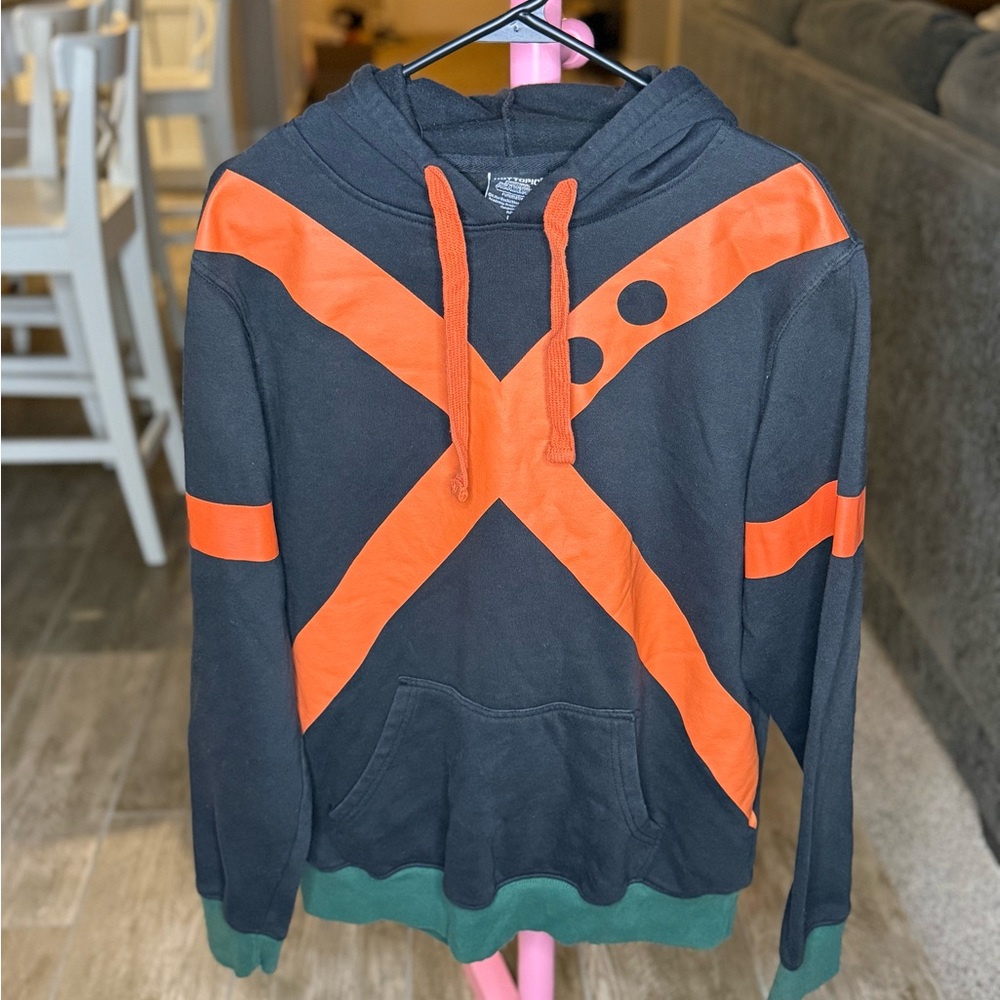 Hot Topic Black My Hero Academia Katsuki Bakugo Hoodie Large Anime Sweatshirt